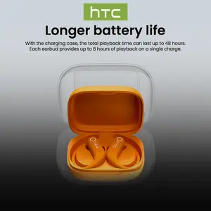 HTC NE61 Wireless Sport Earbuds with Heart Rate Monitoring, Noise Cancelling, Clear Calls, Secure Fit, Long Battery Life, Sweat Resistant. AI Headset Translates 134 Languages