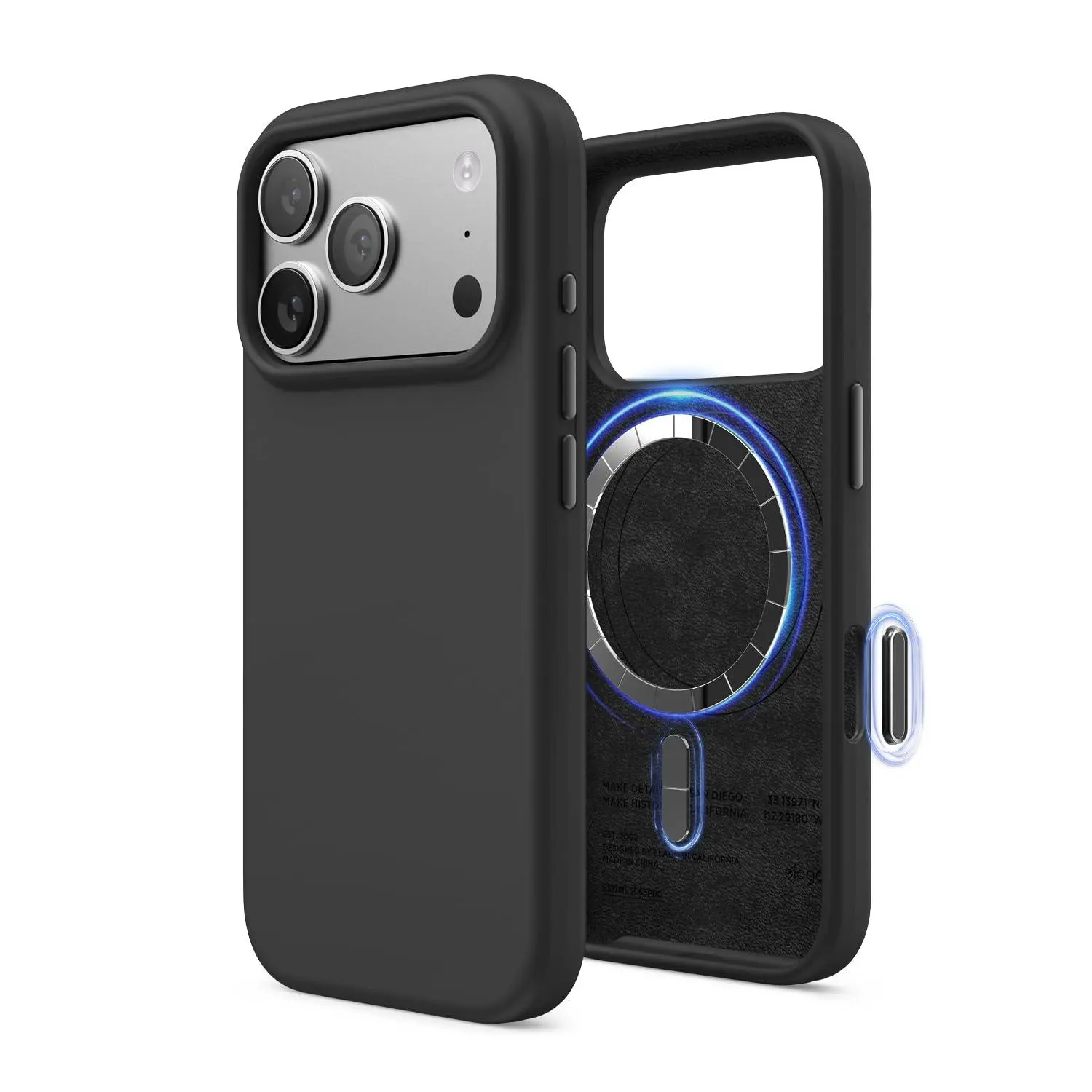 [elago Official] Magnetic Silicone Case for iPhone 17 Pro / iPhone 18 Pro - MagSafe-Compatible N55 Magnets, Soft-Touch Shockproof Cover, Microfiber Lining