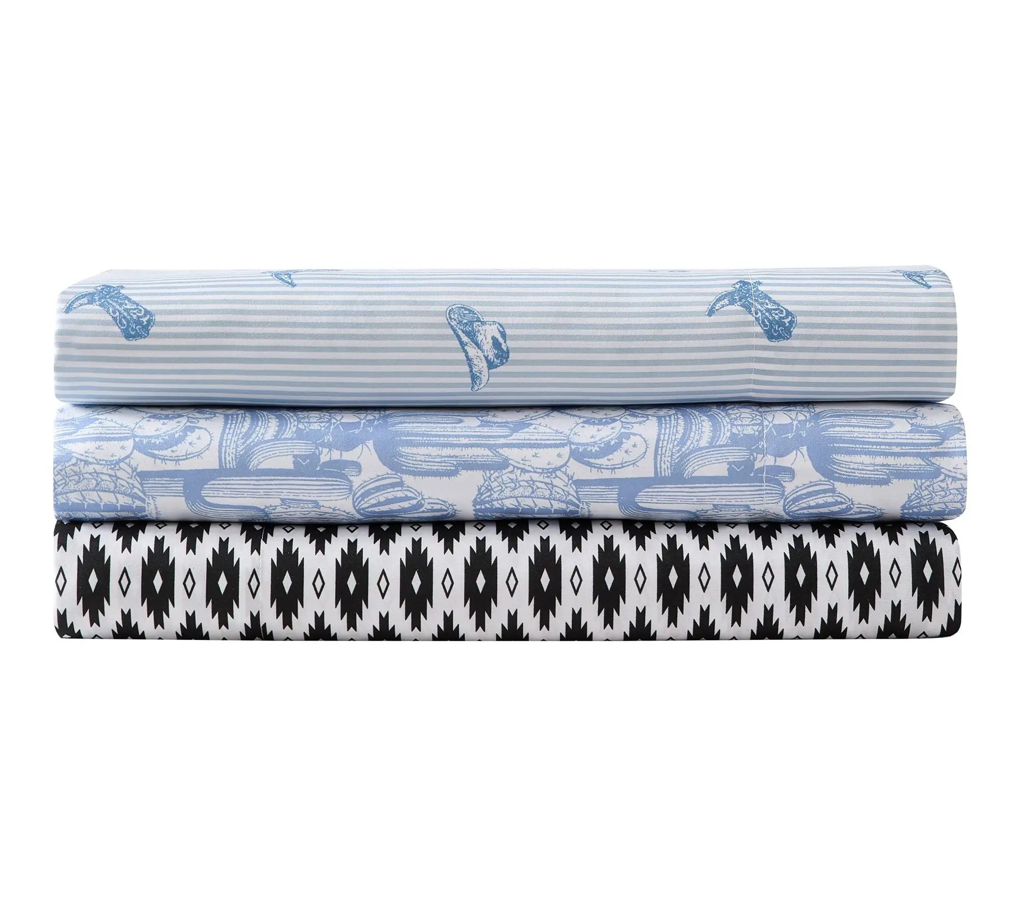 Wrangler Cactus Toile Blue King Microfiber Sheet Set