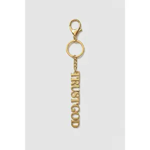 Trust God Gold Bag Charm Keychain