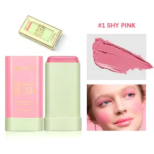 Portable Contour Blush Stick, Hydrating Illuminating Powder Makeup for Cheeks and Lips, Rotating Design with Aloe Vera & Fruit Extracts, Benzoyl Peroxide-Free