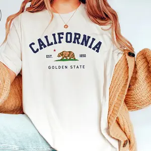 California Shirt, Cali Flag Bear Clothes, Soft and Comfortable T-shirt - Unisex