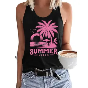 4.17 Women'S Fashion Tank Top, Printed Design Round Neck Tank, Cool Spring And Summer Top for Women