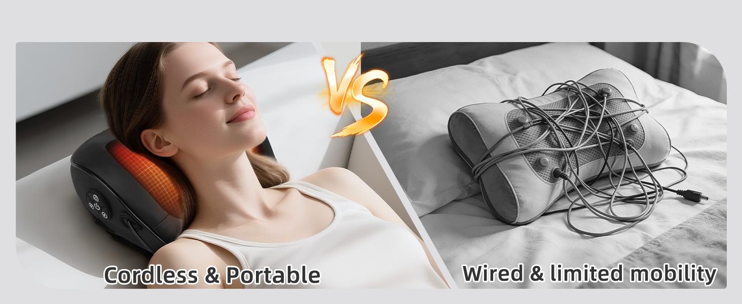 Electric Massager Pillow, Ultra-Quiet Corded Neck and Shoulder Massager with Heat, Portable 3D Kneading for Shoulder, Leg & Calf Muscle Pain Relief, Relaxing Gift for Men & Women ,stress  relief  products