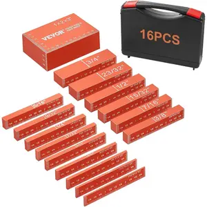 VEVOR Router Table Setup Bars, 14 pcs, Precision Aluminum Setup Blocks Height Gauge Set, with Laser Engraved Size Markings Storage Case, Measuring Depth Height Angle, for Router Table Saw AccessoriesVEVOR Super Brand Day