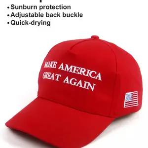 Trump 2024 MAGA Baseball Cap with Adjustable Strap and American Flag - Make America Great Again