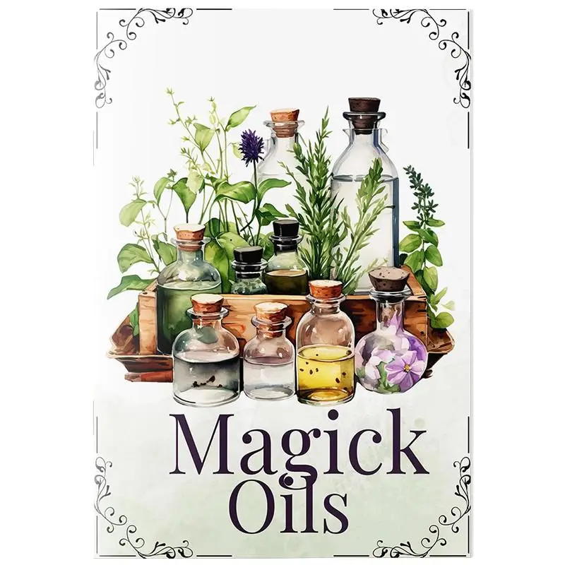 Magick Oils Book, 1 Count Magick Oils Quick Reference Guide, 54 Kinds Magick Attribute Quick Reference Guide & Relationship & Usage, Kitchen Witch Spe