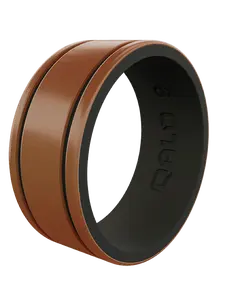 Men's Metallic Score Strata Silicone Ring