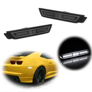 2pcs Rear Side Marker lamps Light SS Design White LED Lamps For 2010 2011 2012 2013 2014 2015 Chevrolet Camaro, Replace OEM # 92195248 92246253 9224-6252 & 9224-6253