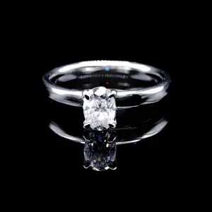 Women’s Moissanite Oval Solitaire Engagement Ring 1 Carat VVS D Color
