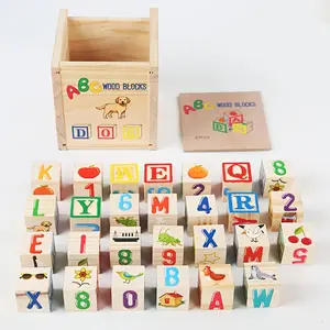 27pcs Colorful Wooden English Letter Building Blocks - Educational Spelling Game Teaching Aids with Uppercase & Lowercase Letters,Fine Motor Skills Development, Creative Play & Learning