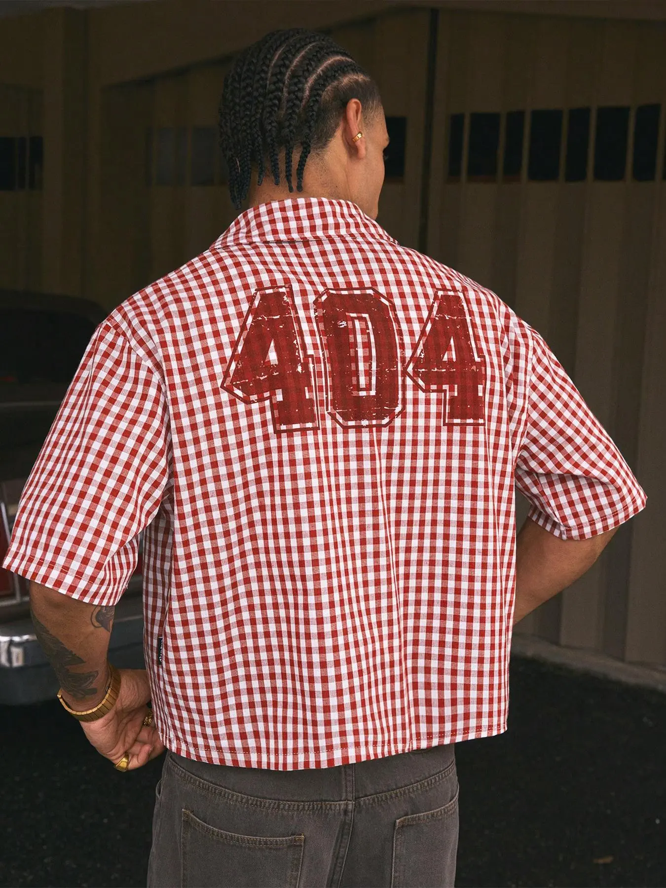 Men's Regular Fit Letter & Number Print Graphic Short Sleeve Shirt, Casual Street Vintage Soft Comfy Checked Plaid Gingham Checkered Shirt for Summer, Men's Top for Daily Wear