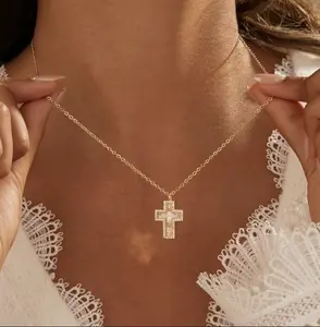Evil Eye Necklace for Women 14K Gold Filled | protection jewelry with heart & cross pendant, cubic zirconia | hypoallergenic gift for her, birthday, date night woman dainty fashion layer