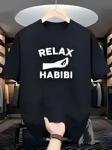 Heavy Cotton Trendy Print Short-sleeved T-shirt Men's Spring and Summer New Loose plus size