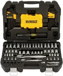 DEWALT Mechanics Tools Kit and Socket Set, 1/4" & 3/8" Drive, SAE, 108-Piece (DWMT73801)