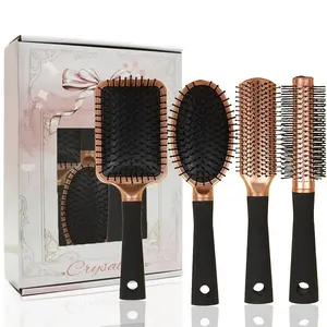 Cushion Comb Set, Smooth Hair Bone Comb, Plastic Roll Comb, Scalp Massage Comb, Sand Texture Curling Comb, 4 Piece Set, Brush Sets