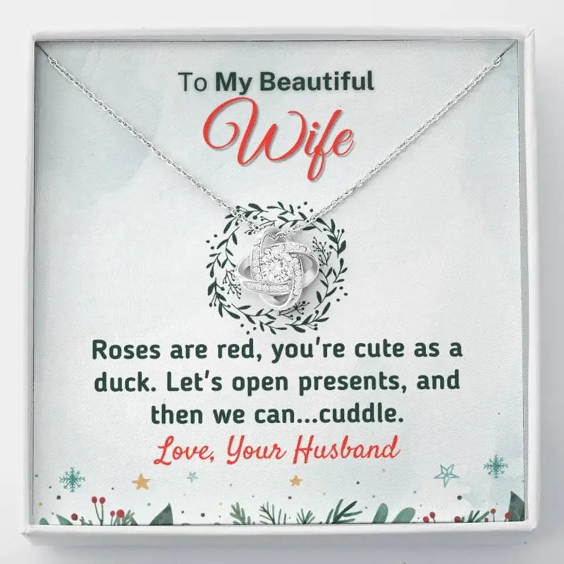Wife Necklace, Funny Christmas Gift for Wife – “Cute As A Duck” – Necklace