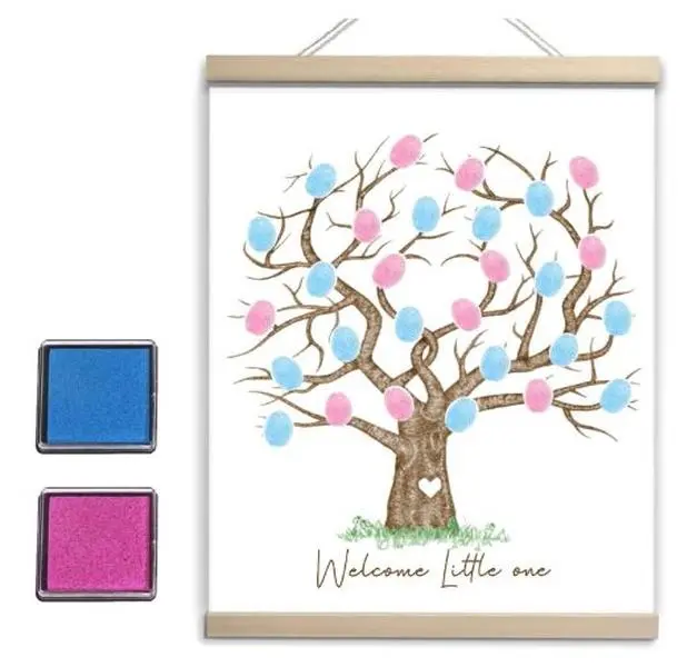 gender reveal with receipt Fingerprint Tree Canvas Guest Books Party Decorations Gifts Ideas gender reveal with receipt Fingerprint Tree Canvas Guest Books Party Decorations Gifts Ideas
