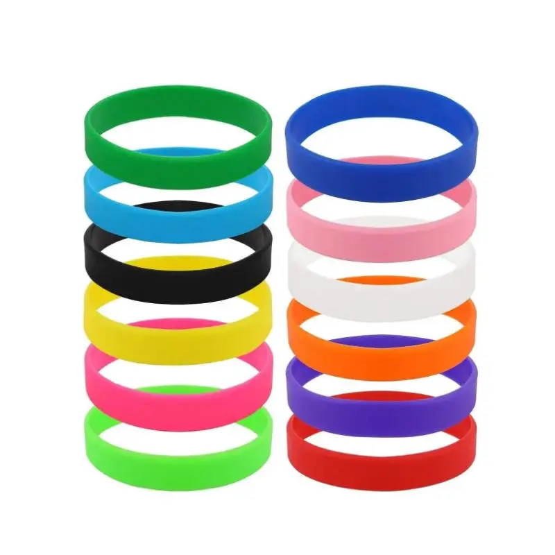 Candy Color Solid Color Soft Wristband Bracelets, 12pcs Water Proof Elastic Bracelet, Stocking Stuffers Sports Accessories for Game Sports Team Activi