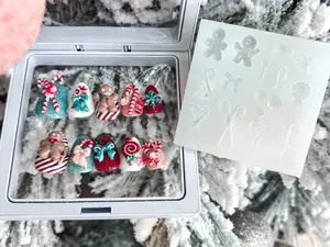 Candy Cane Charm Mold for UV Gel | Silicone Mold for Nail Art | Cute Ocean Nail Charms | Enchanting Tides Molds