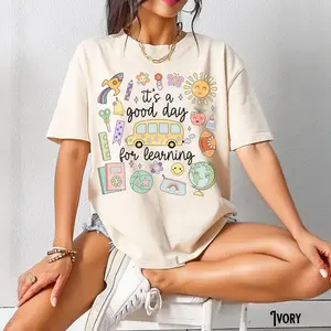 It's a Good Day for Learning Teacher Shirt Comfort Colors, Teach Tee, Back to School Supplies, Doodle T-Shirt, Whimsical, Teacher Gift, Teacher Shirts For Elementary