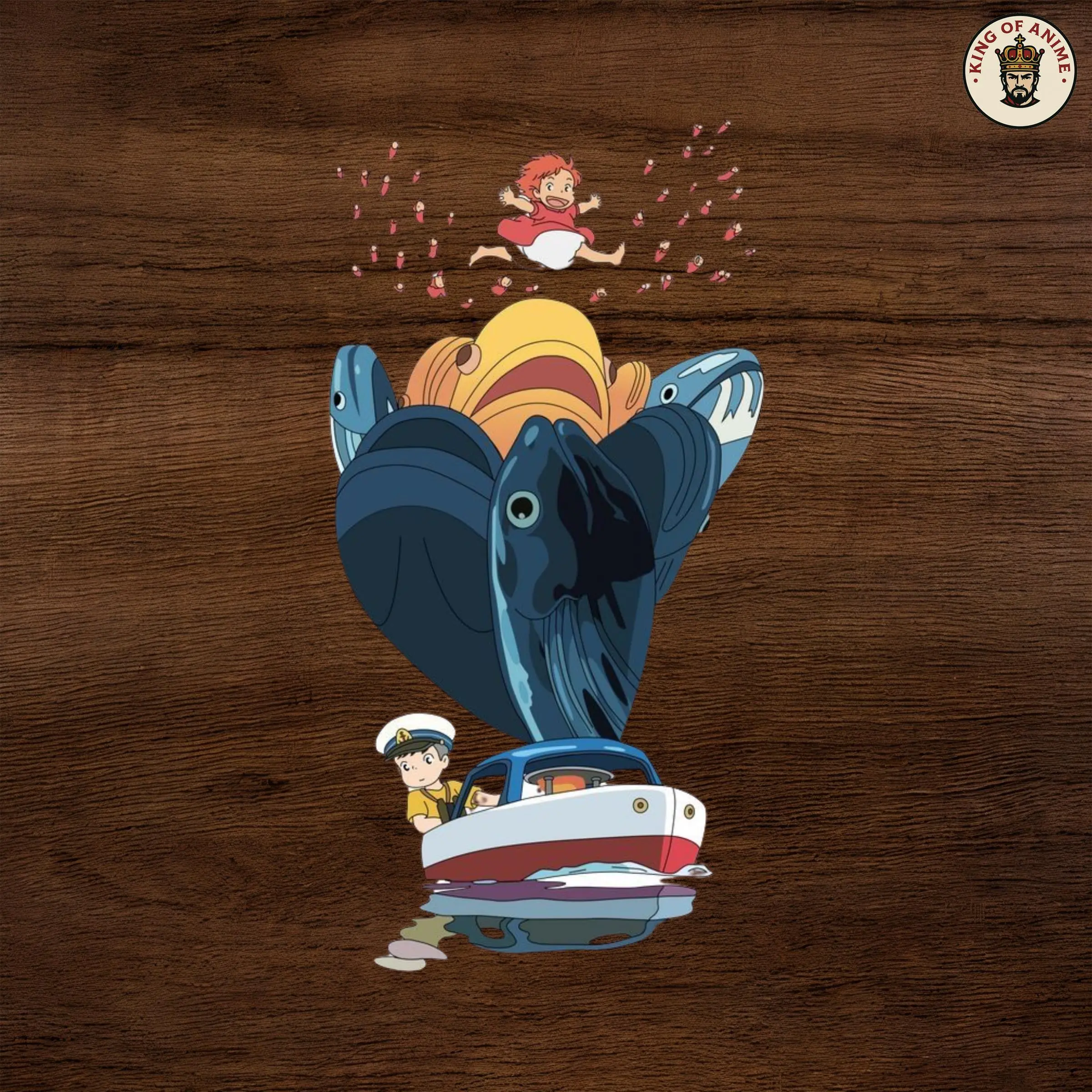 Ponyo Sticker, Animated Ocean Adventure Sticker, Vinyl Sticker for Laptop Decor and Water Bottle Decor