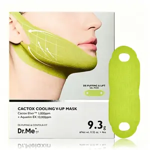 Cactus Infused V-Line Lifting Mask, Polyester Spandex Elastic Facial Contour Mask for Reducing Facial Puffiness, Overnight Home Skincare Mask