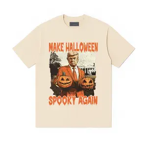 Make Halloween Spooky Again T-Shirt, Funny Trump Pumpkin Tee, Trump Halloween 2025 Shirt, MAGA Costume Party Top, Political Parody Halloween Shirt