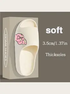 Cute Pink Rabbit Slippers for Women Girls Soft Plush Warm Indoor Home Slippers Non-slip Sole Comfortable Winter Bedroom Slippers Fashion Cartoon Animal Slippers