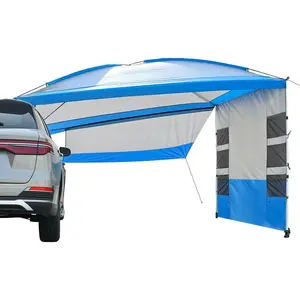 Versatile Vehicle Awning with 3 Removable Sides, SUV Camping Sunshade with 8 Storage Pockets,Large Car Awning 11.5FT * 7.9FT, UV50+ and Waterproof PU2000mm Truck Canopy, SUV Camping Sunshade with 8 Storage Pockets