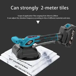 Yunxi-YHTQX 21V wireless tile vibrating screed, floor tile vibration leveling machine, with battery (not compatible with other brands of battery）, with 5 adjustable speeds, suction cup, digital display for floor and wall tiles lifter