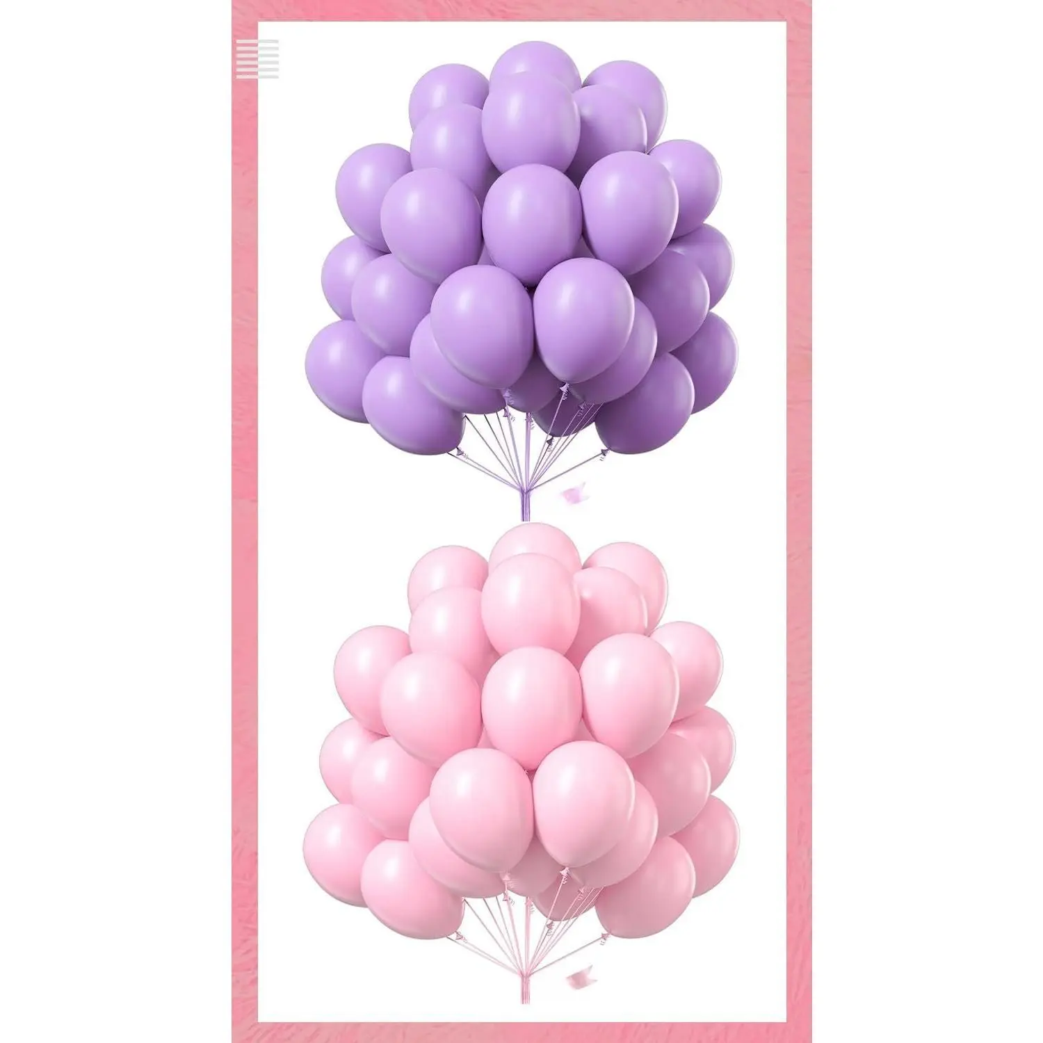 Light  and Lavender Balloons 100 count 12 Inch  Pastel Pale  and Purple Balloons for Wedding  Shower  Graduation Birthday Party Decorations -Q05 and Purple-Q10
