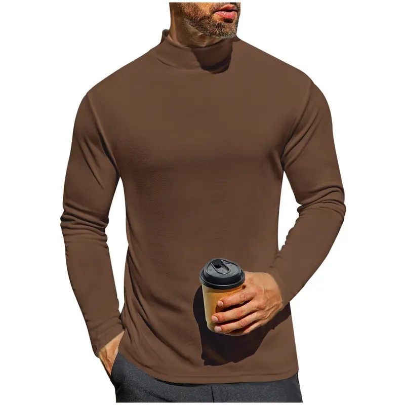 Coofandy Men's Mock Turtleneck Shirts Long Sleeve Basic Turtle Neck Undershirt Lightweight Thermal Pullover Sweater Classic Fashion Menswear Casual