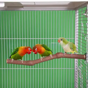 Natural Parrot Perch Bird Stand Tree Stick Paw Grinding Fork Parakeet Climbing Bird Standing Branches Toys Birdcage Accessories