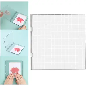6.3x6.3inch Precise Stamp Platform with Grid Lines for Accurate Craft Stamping Easy Stamping Press Perfect Stamp Positioning Tool for Card Making Scrapbook Paper Craft Stamping Supplies