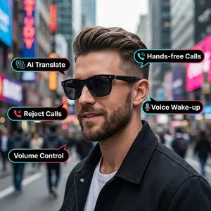 Senbono Smart Glasses with Bluetooth-compatible Headphones, Durable Electronic Audio Eyewear for Music & Calls, Creative Sports Earbuds, Ai Translation