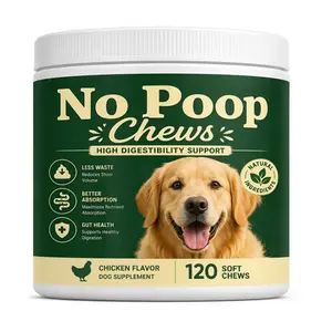Dog No-Poop Soft Chews - Chicken Flavor, Natural Ingredients, High Digestibility Support, Maximizes Nutrient Absorption, Gut Health, Reduces Stool Volume, Multi-Pack 120 Count, For All Sizes & Ages