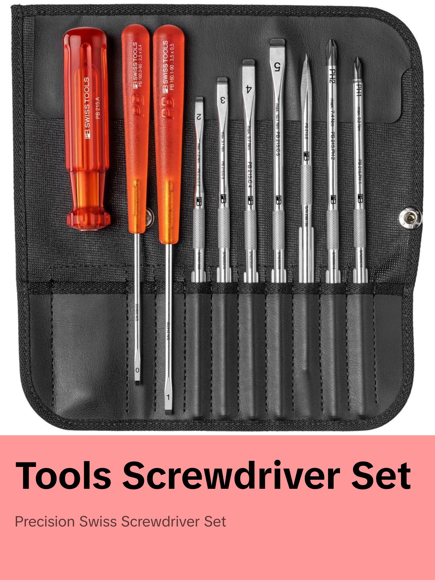 PB Swiss Tools PB 215.L 25 Roll-up Case Screwdriver Set 10 Pcs