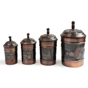 Nusteel TG-590AC-1 1 qt. Pineapple Antique Copper Canister