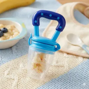 Baby Fruit Feeder Pacifier Teether Toy with Anti-Choking Guard, Detachable for Easy Cleaning, Portable for Travel, Safe BPA-Free Silicone, Ideal for Transitional Feeding and Teething Relief.