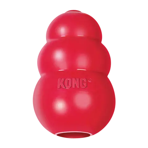 KONG Classic Stuffable Dog Toy - Fetch & Chew Toy for Dogs - Erratic Bounce for Extended Play Time - Durable Natural Rubber Material