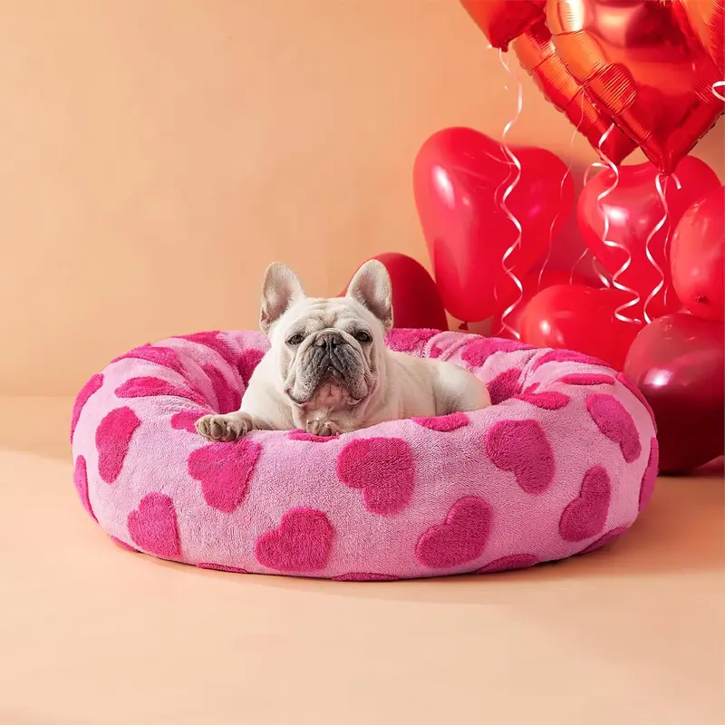 Lesure Warm Donut Bed - Cozy Fluffy Calming Bed for Small/Medium/Large Dogs & Cats, TikTokShopBlackFriday Choice, Soft Plush Round Pet Bed for Winter Comfort, Washable, Anti-Slip Bottom, Camas para Perros, Pet Supplies Bedding