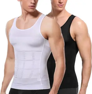 CATTIBOR 1/2/3/4 PACK Menswear Men Compression Vest Shaping Vest Tank Top Body Shaper,Men Round Neck Shirt Underwear,Men Sleeveless T-Shirt,Men Sport Vest For Workout Running Training GYM Fitness Men Undershirt Menswear & Underwear