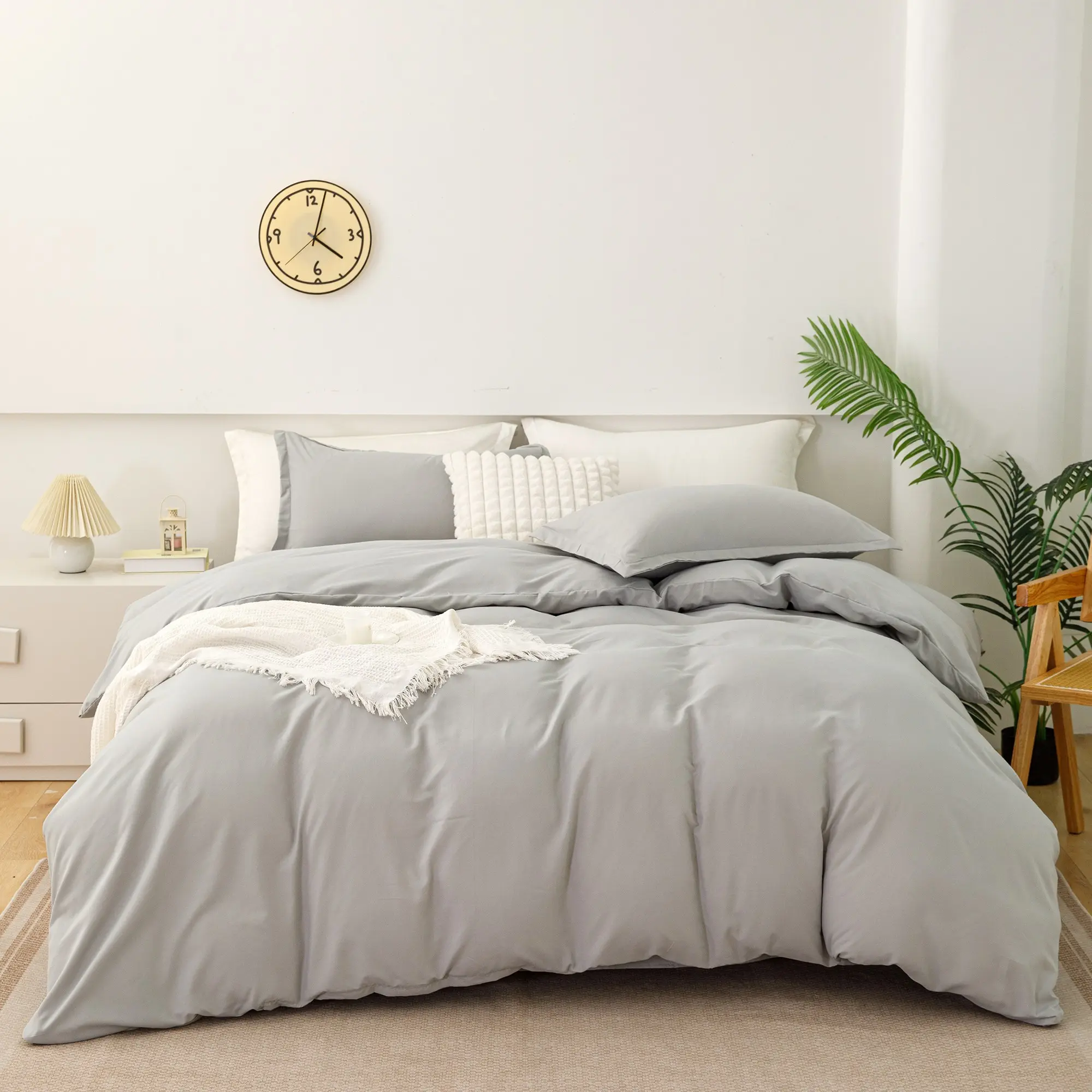 4pcs Breathable Soft Comforter Set, Includes Duvet Cover, Fitted Sheet, 2 Pillowcases, Suitable for Bedroom, Hotel, Airbnb,for All Seasons,Machine Washable, Soft Bedding Sets