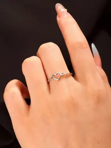 Women's 925 Silver Heart Wave Ring, Elegant Jewelry Accessory for Women, Perfect Gift for Her, Daily Wear & Special Occasions, Vintage Engagement Ring