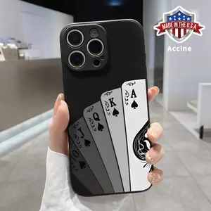 Soft Case Compatible with iPhone 15 Pro 16 16e 14 Plus 13 12 Mini 11 Promax X XS Max XR XSMax Playing Cards Full Coverage Lightweight Protective Cover Gift for Boy