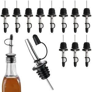 Stainless Steel Cocktail Pourers Set, 3/6/12 Pieces, Drink Bottle Stoppers, Mixing Spouts, Sealed Flavor Preservers