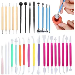 31pcs Fondant Cake Modeling Hand Sculpting Tools Kit for Cookie Cake Decorating Sugarcraft Sculpture Pottery