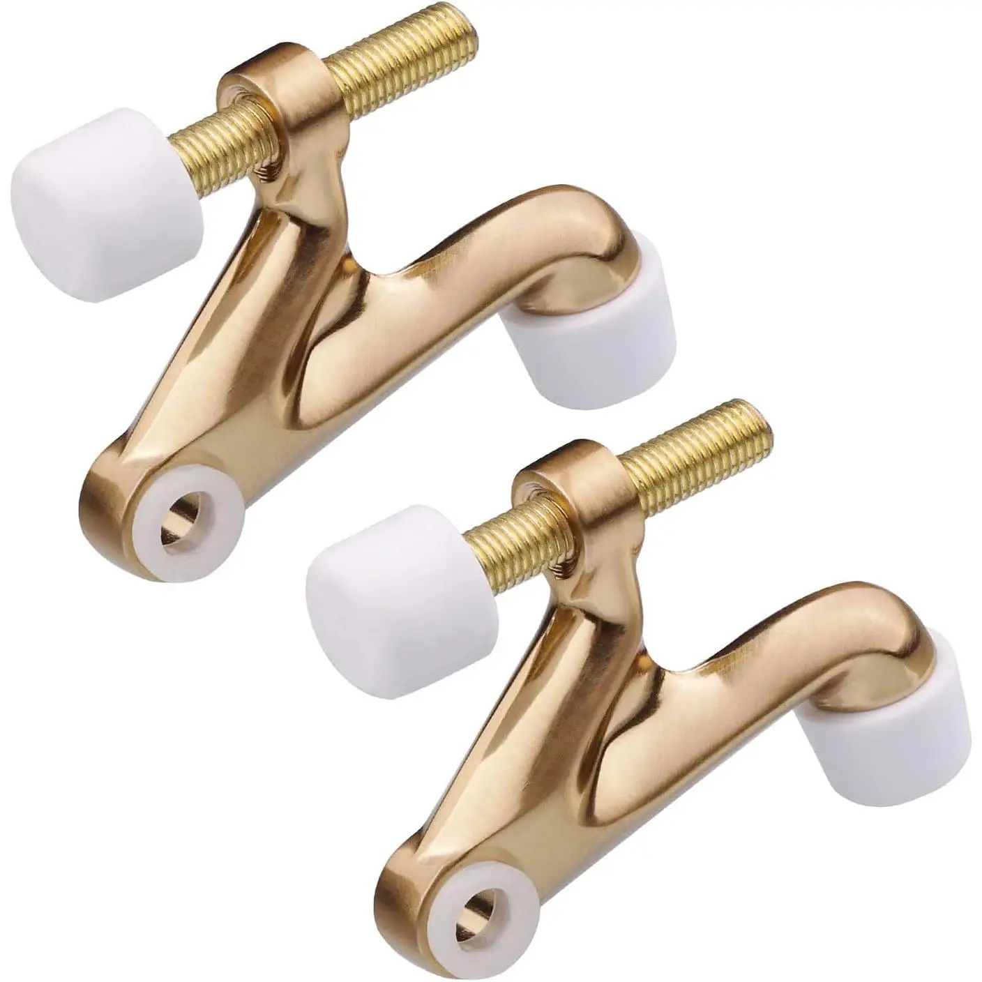 2 Pack Hinge Pin Door Stopper,Adjustable Heavy Duty Door Hinge Stopper 2-3/8"x15/16 Convenient Door Stopper for Door Hinges,with White Rubber Bumper Tips,Easy Installation