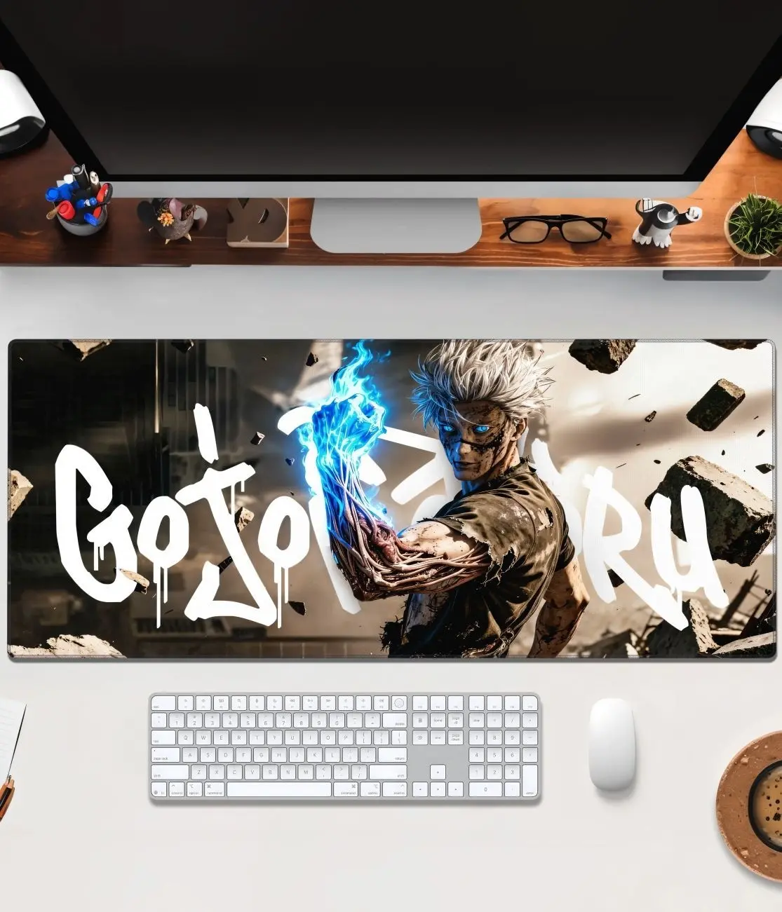 Gojo Satoru Desk Mat – Anime Extended Gaming Pad